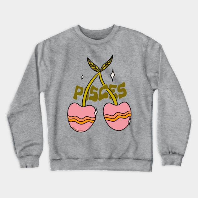 Pisces Cherries Crewneck Sweatshirt by Doodle by Meg